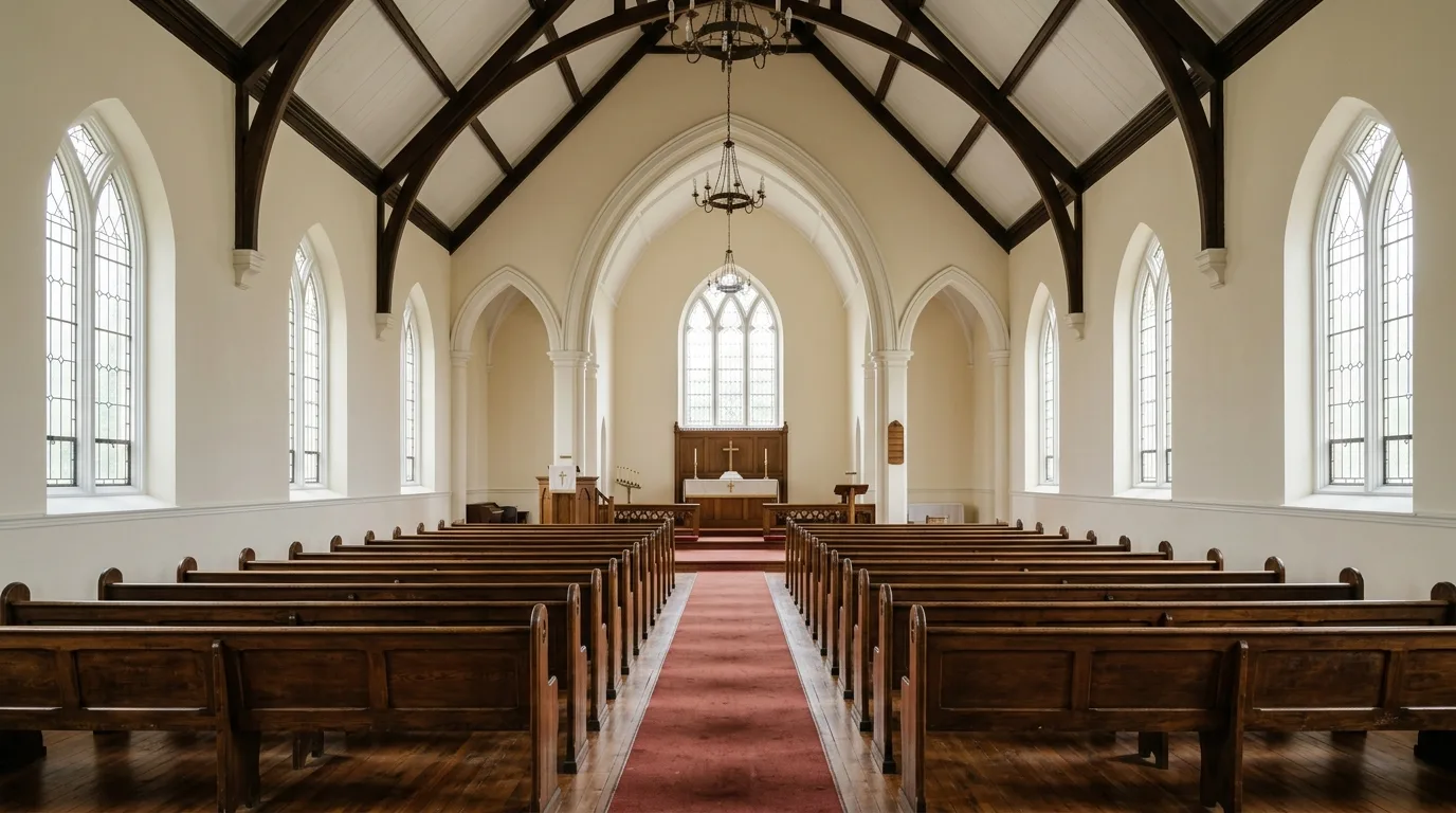 Freshly painted church sanctuary