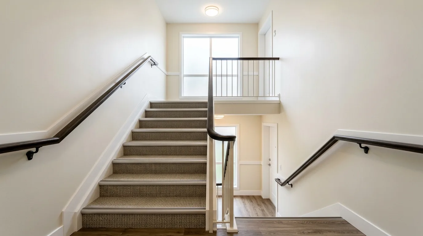 Freshly painted condominium stairwell