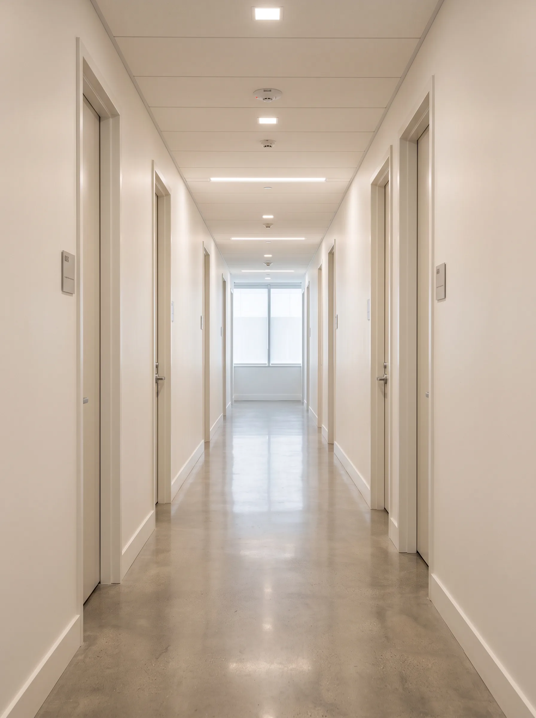 Freshly painted commercial office corridor by GCA Painting
