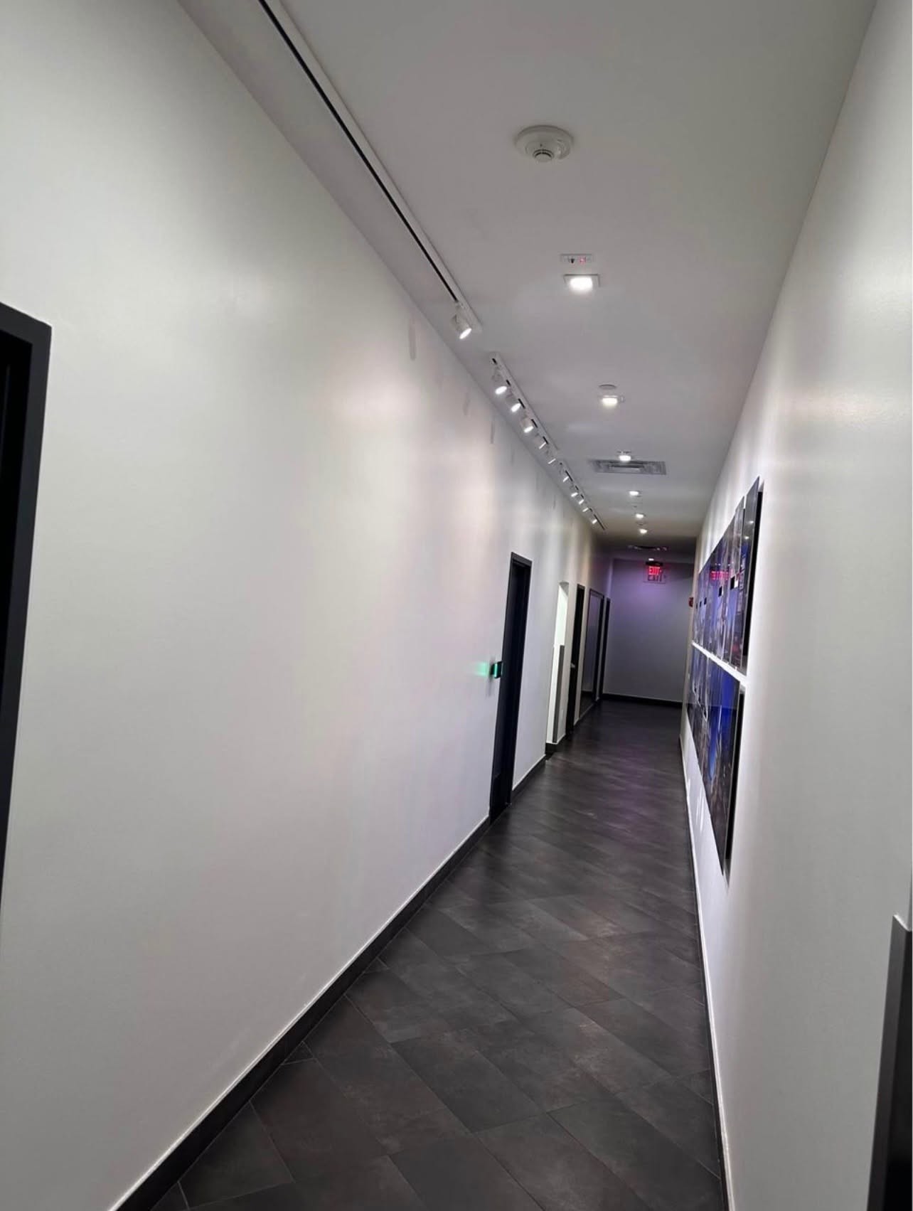 Freshly repainted office corridor in NYC