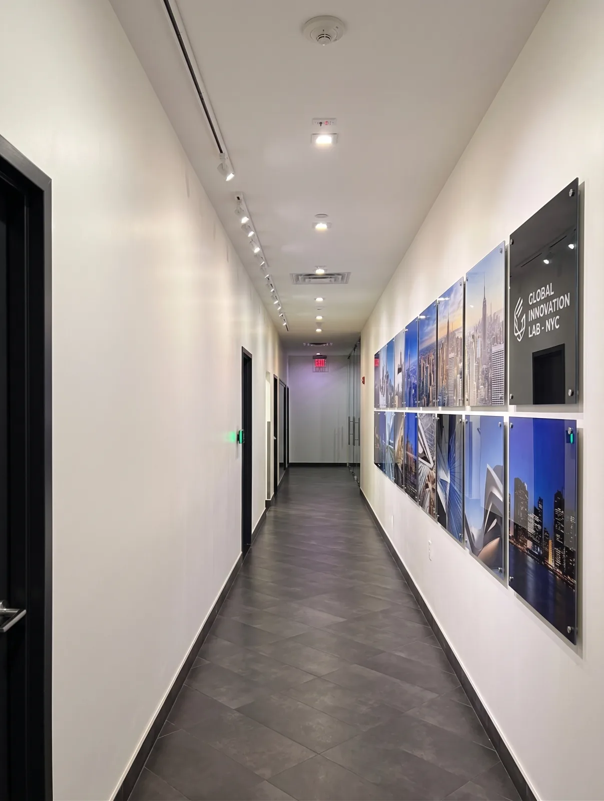 Freshly painted commercial office hallway in NYC