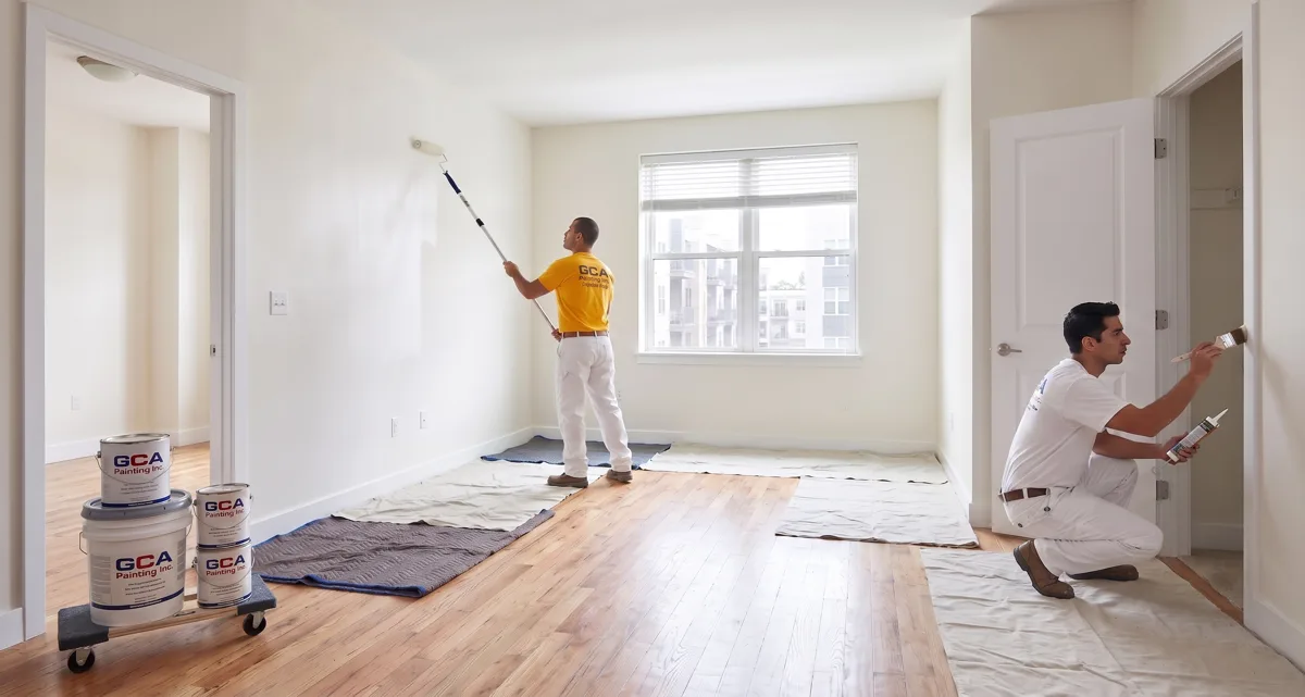 GCA Painting crew painting a vacant apartment during a turnover
